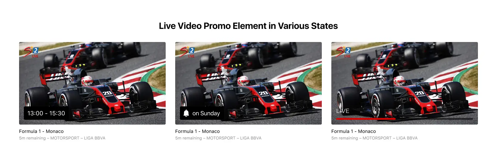 We extended Showmax’s design system to handle the complex states of live event promos—supporting reminders, live, and upcoming events as reusable components within the new Sports experience.